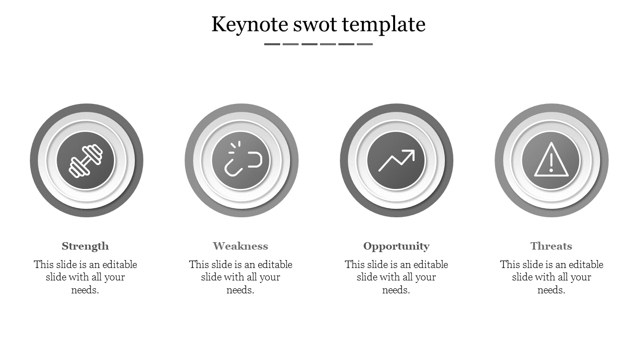 Free - Stunning Grey Keynote SWOT Template For Presentation